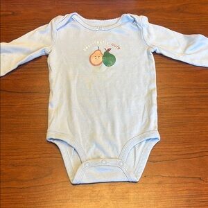 Carter’s Pearfectly Cute Blue Baby Onesie